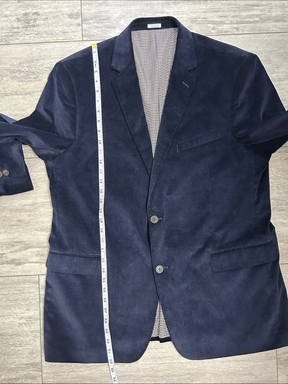 Saddlebred Men's 46L Navy Heritage Corduroy Blazer Sport Coat Elbow Patches